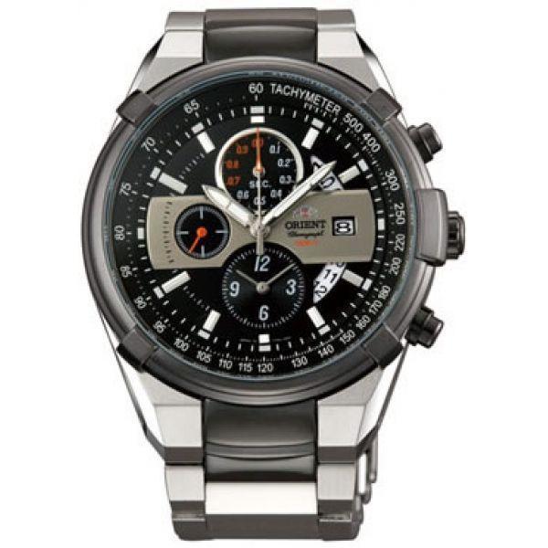 Orient Orient TT0J001B (FTT0J001B)  FTT0J001B  мужские часы черный циферблат, браслет  — вид спереди