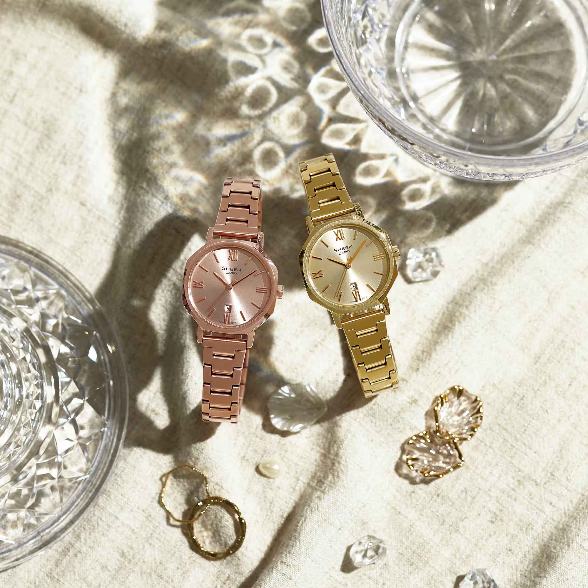 Casio Casio Sheen SHE-4554PG-4AUDF (SHE-4554PG-4A) , наручные женские часы фото под углом