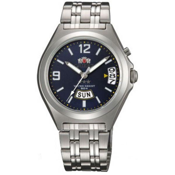 Orient Orient EM5A00XD (FEM5A00XD)  FEM5A00XD механические мужские часы синий циферблат, браслет  — вид спереди