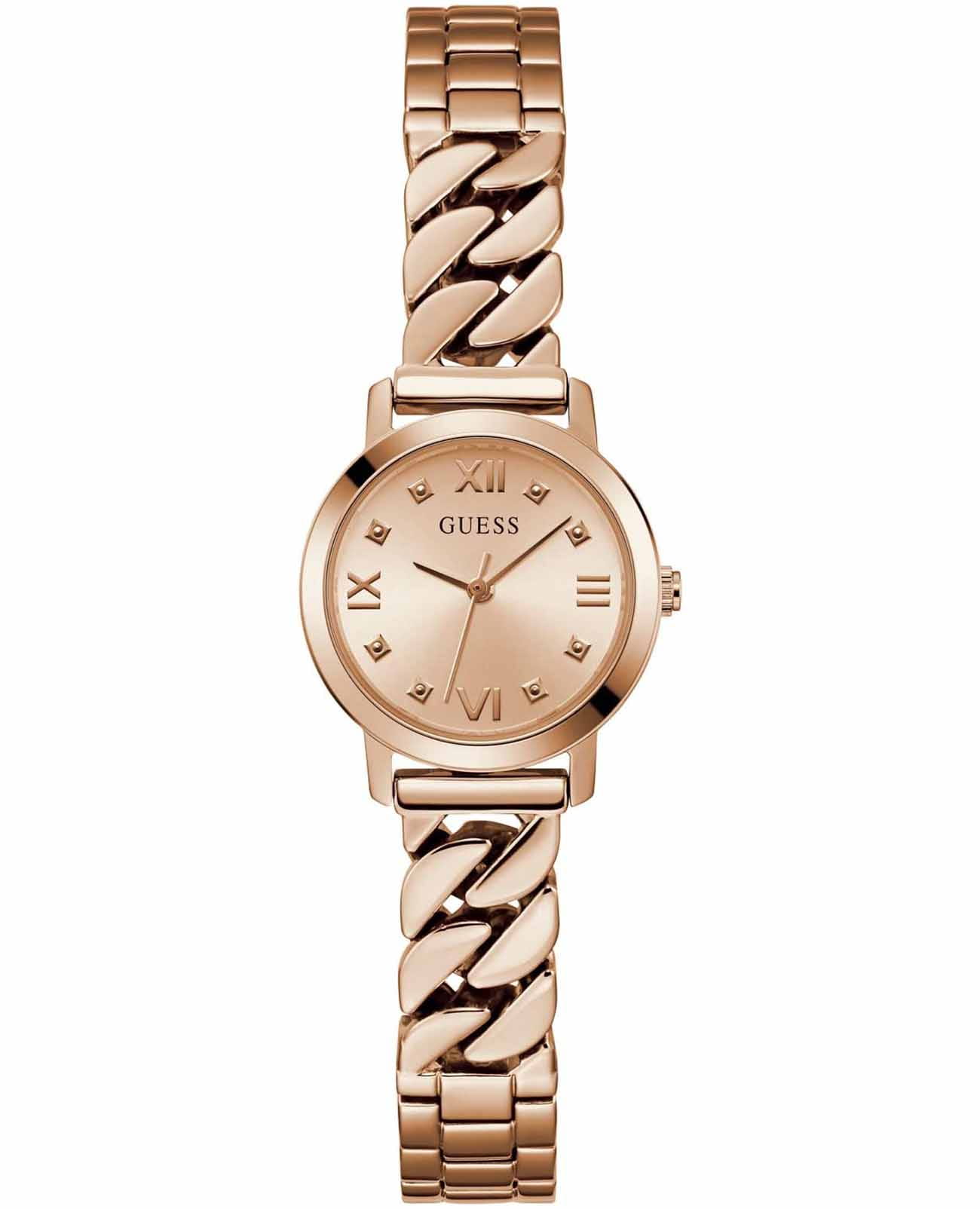 Guess Guess Bejeweled GW0867L3  GW0867L3 кварцевые женские часы золотой циферблат, браслет нержавеющая сталь с ip-покрытием — вид спереди