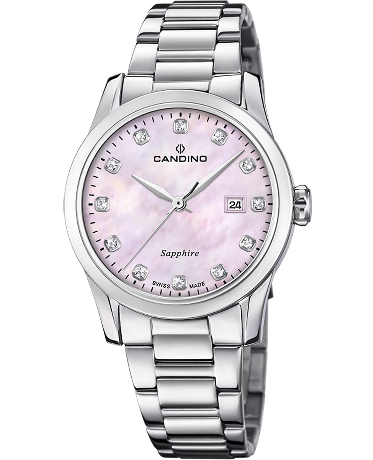 Candino Candino Lady Elegance C4738/6  C4738/6 кварцевые женские часы розовый циферблат, браслет нержавеющая сталь — вид спереди