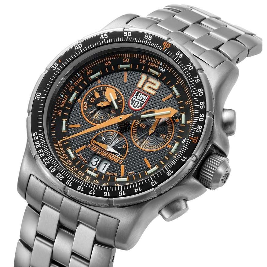 Luminox Luminox Luminox F-35 LIGHTNING II 9380 XA.9382.1, sea швейцария мужские часы на браслете нержавеющая сталь 316l боковой вид