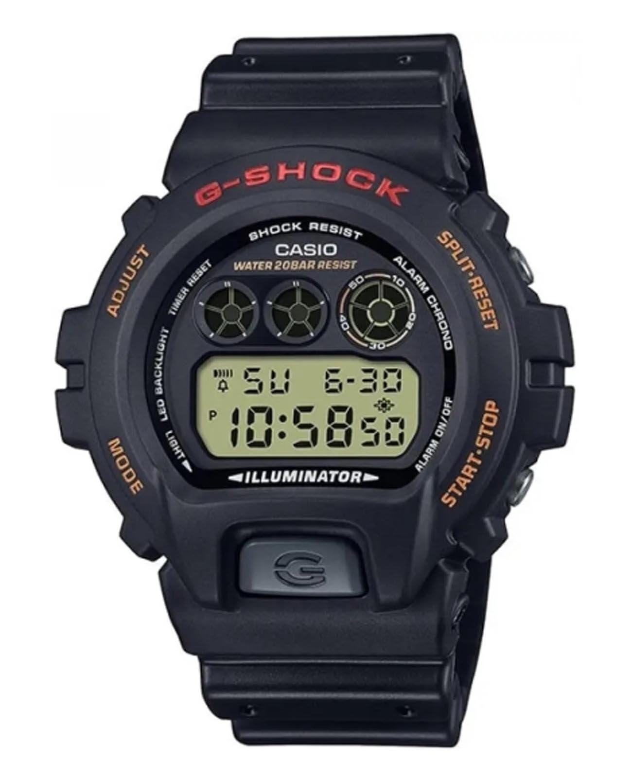 Casio Casio G-Shock DW-6900UB-9DR  DW-6900UB-9DR электронные мужские часы черный циферблат, браслет пластик — вид спереди