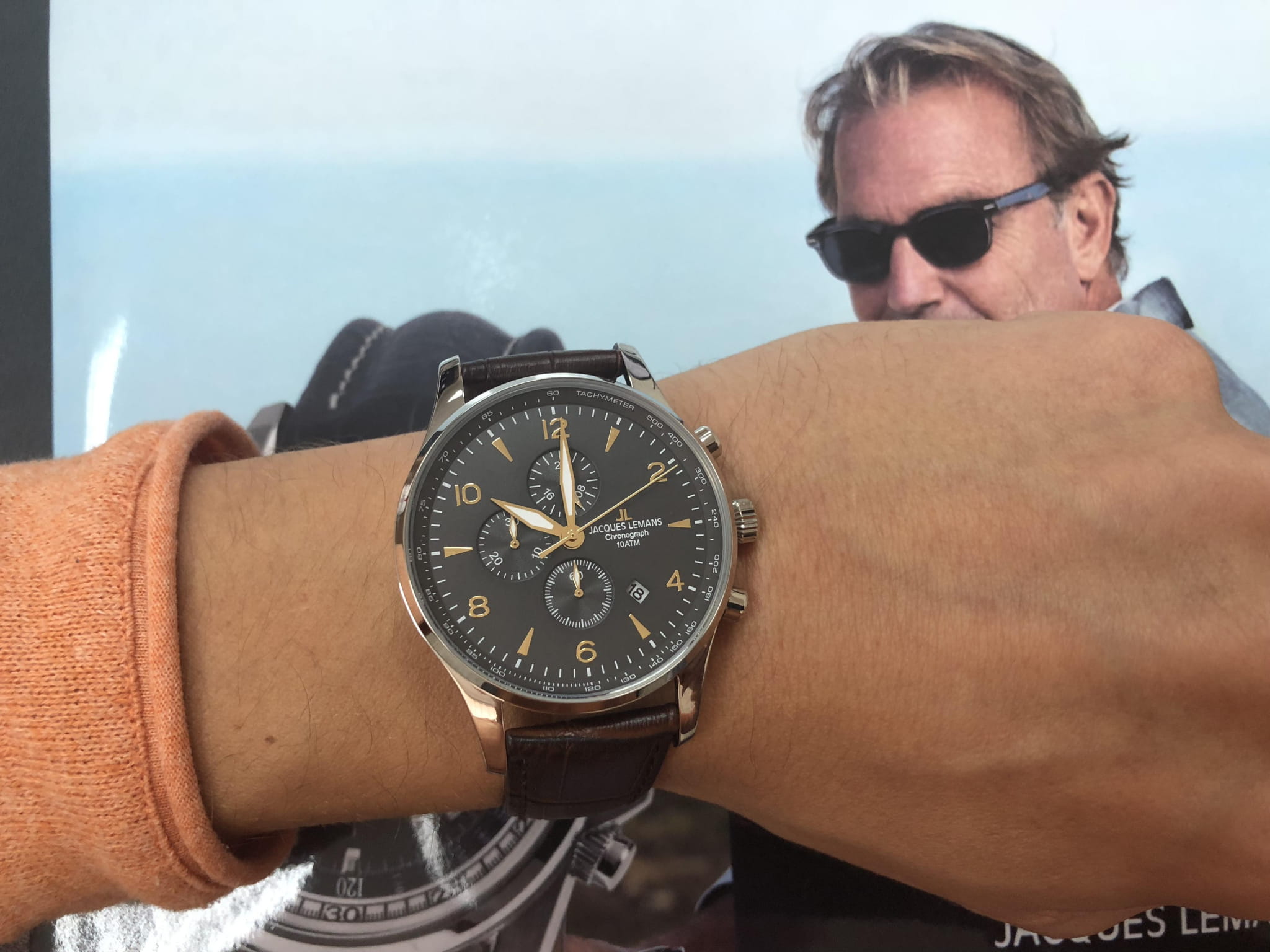 Jacques Lemans Jacques Lemans 1-1844ZJ мужские часы черный циферблат на запястье