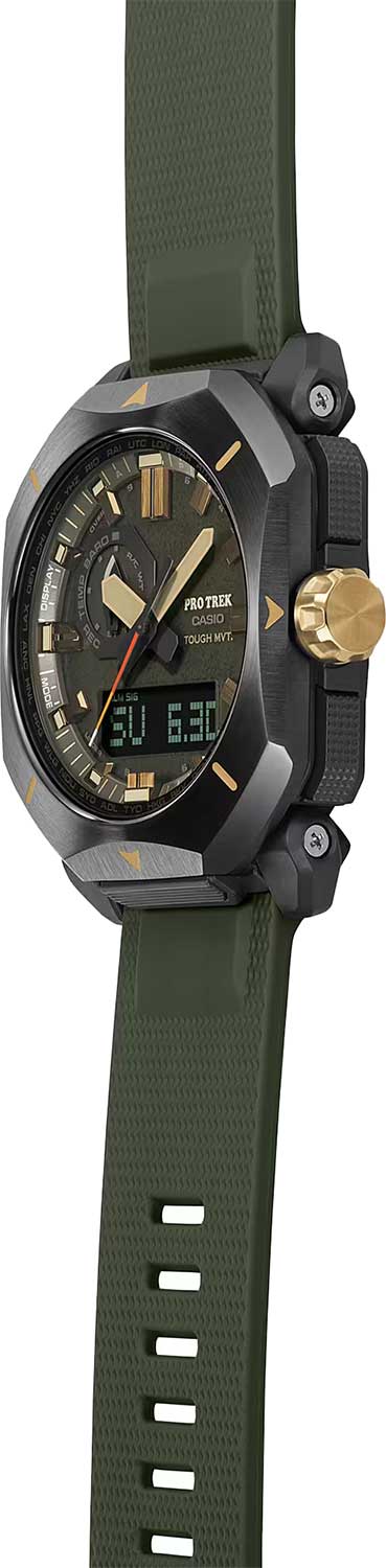Casio Casio Pro Trek PRW-6900Y-3ER кварцевые мужские часы часы крупный план зеленый циферблата