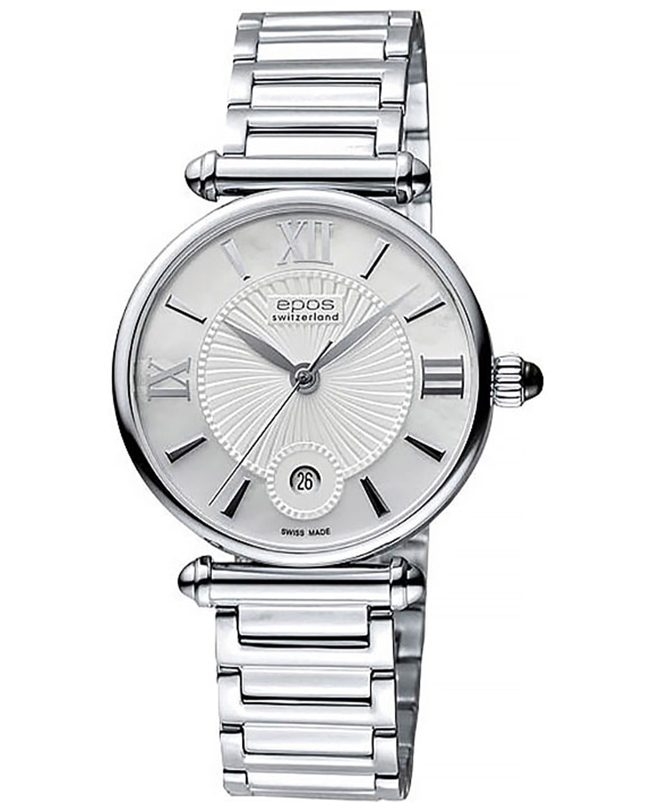 Epos Epos Quartz 8000.700.20.68.30  8000.700.20.68.30 кварцевые женские часы перламутровый циферблат, браслет нержавеющая сталь — вид спереди