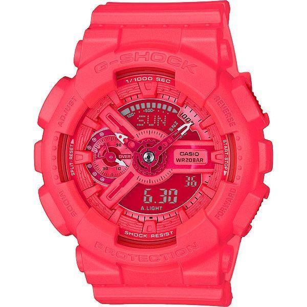 Casio Casio G-Shock GMA-S110VC-4A  GMA-S110VC-4A электронные женские часы розовый циферблат, браслет пластик — вид спереди