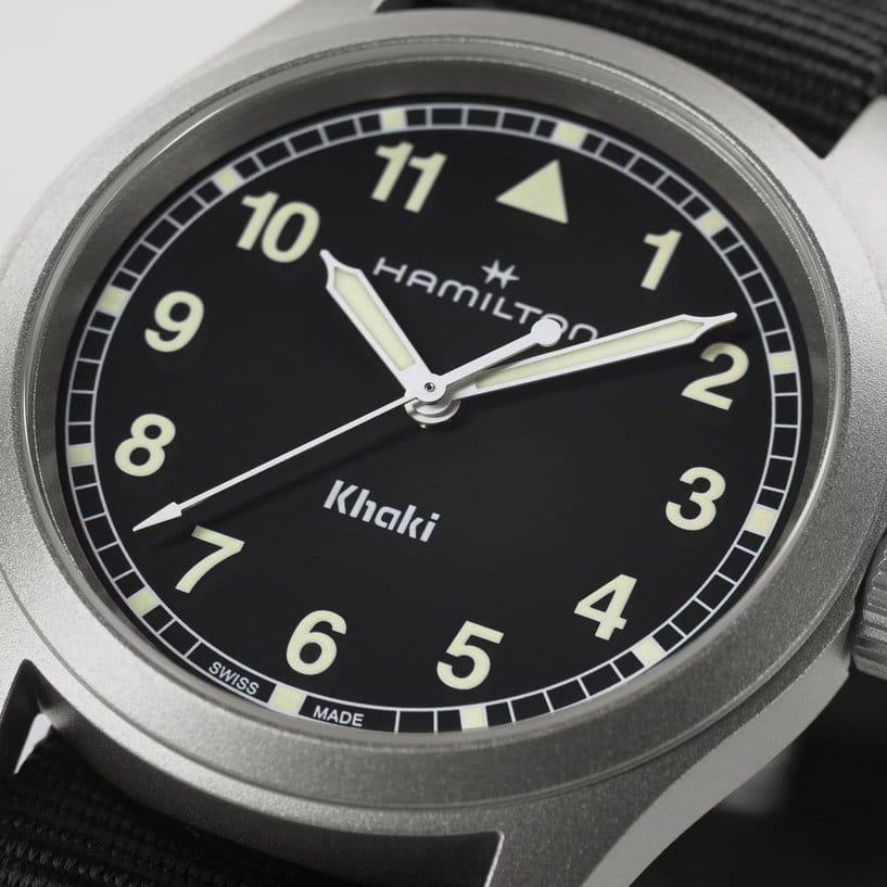 Оригинальные часы Hamilton Hamilton Khaki Field Quartz 38mm H69401430 кварцевые калибр механизма f06.105 общий вид