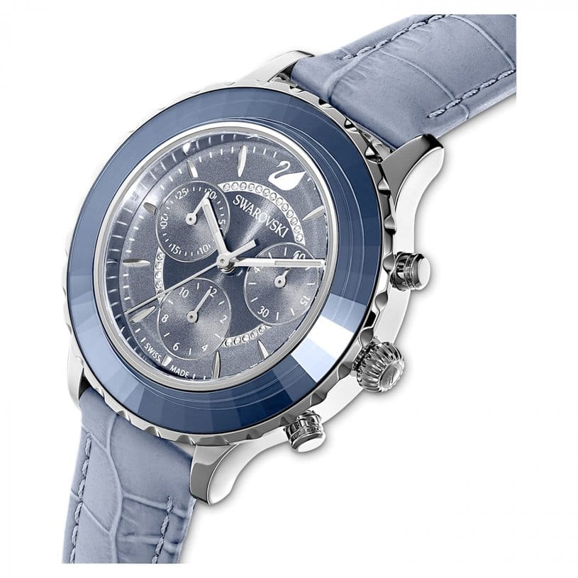 Swarovski Swarovski Octea Lux Chrono 5580600 кварцевые женские часы часы крупный план синий циферблата