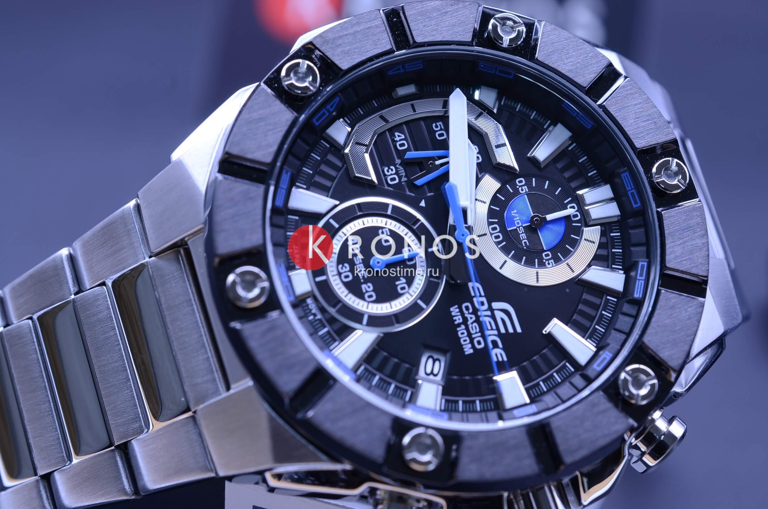 Casio Casio Edifice EFR-569DB-1A кварцевые мужские часы часы крупный план черный циферблата
