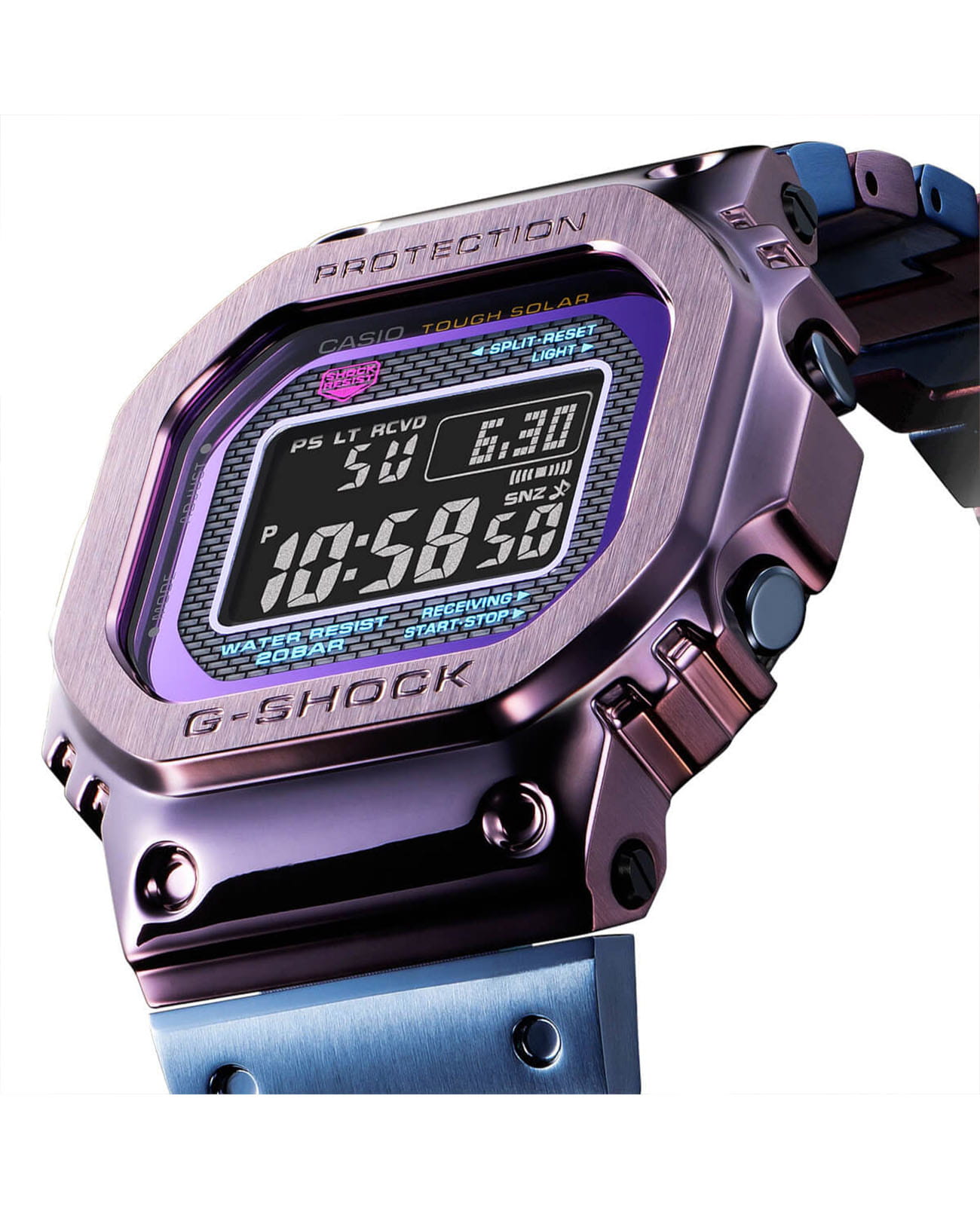 Casio Casio G-Shock GMW-B5000PB-6, g-shock япония мужские часы на браслете сталь с ip покрытием боковой вид