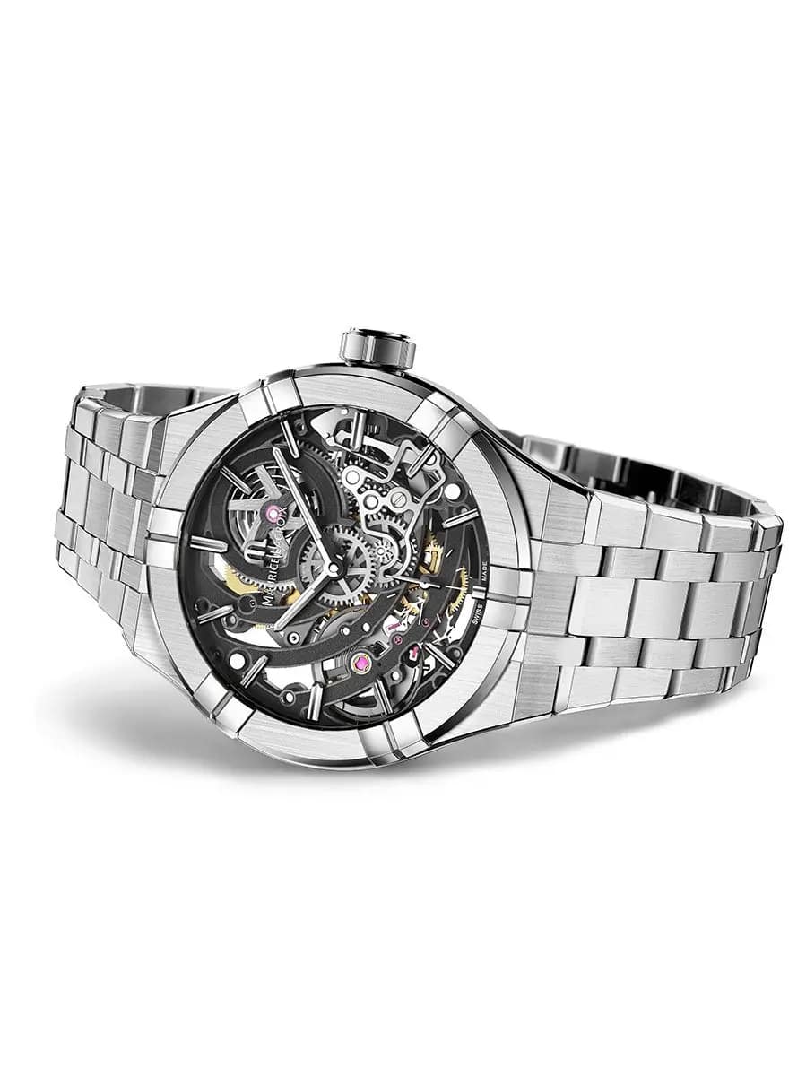 Maurice Lacroix Maurice Lacroix Aikon Automatic Skeleton AI6028-SS002-030-1, aikon швейцария мужские часы на браслете нержавеющая сталь боковой вид