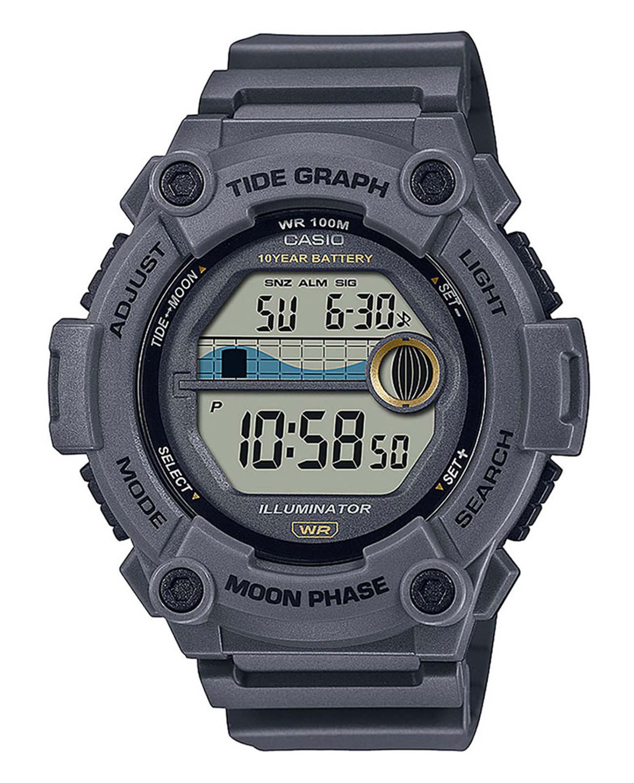 Casio Casio Collection WS-1300H-8AVEF  WS-1300H-8AVEF кварцевые мужские часы  циферблат, браслет пластик — вид спереди