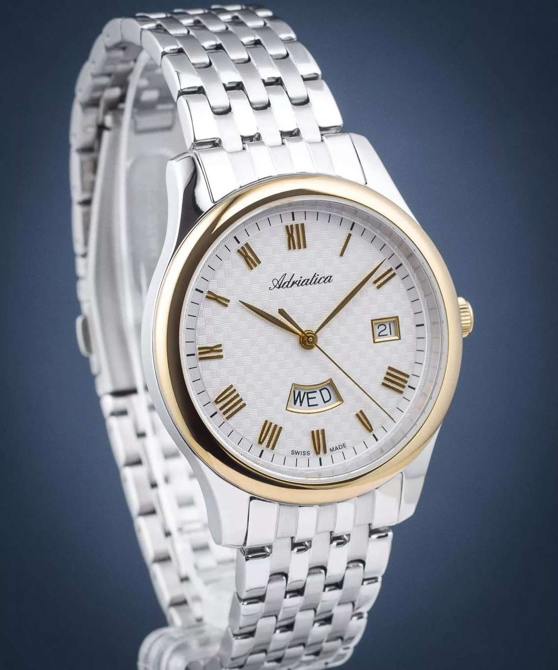 Adriatica Adriatica A1025.2163Q,  швейцария мужские часы на браслете нержавеющая сталь боковой вид