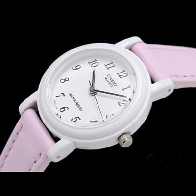 Casio Casio Collection LQ-139L-4B1DF (LQ-139L-4B1), collection япония женские часы на браслете кожаный боковой вид