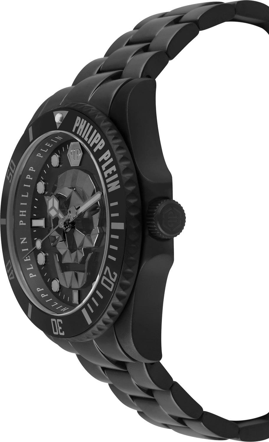 Philipp Plein Philipp Plein The Skull PWOAA0922, the skull германия мужские часы на браслете нержавеющая сталь с ip-покрытием боковой вид