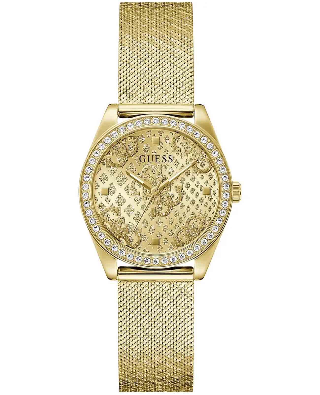 Guess Guess Trend GW0748L2  GW0748L2 кварцевые женские часы золотой циферблат, браслет нержавеющая сталь с ip-покрытием — вид спереди