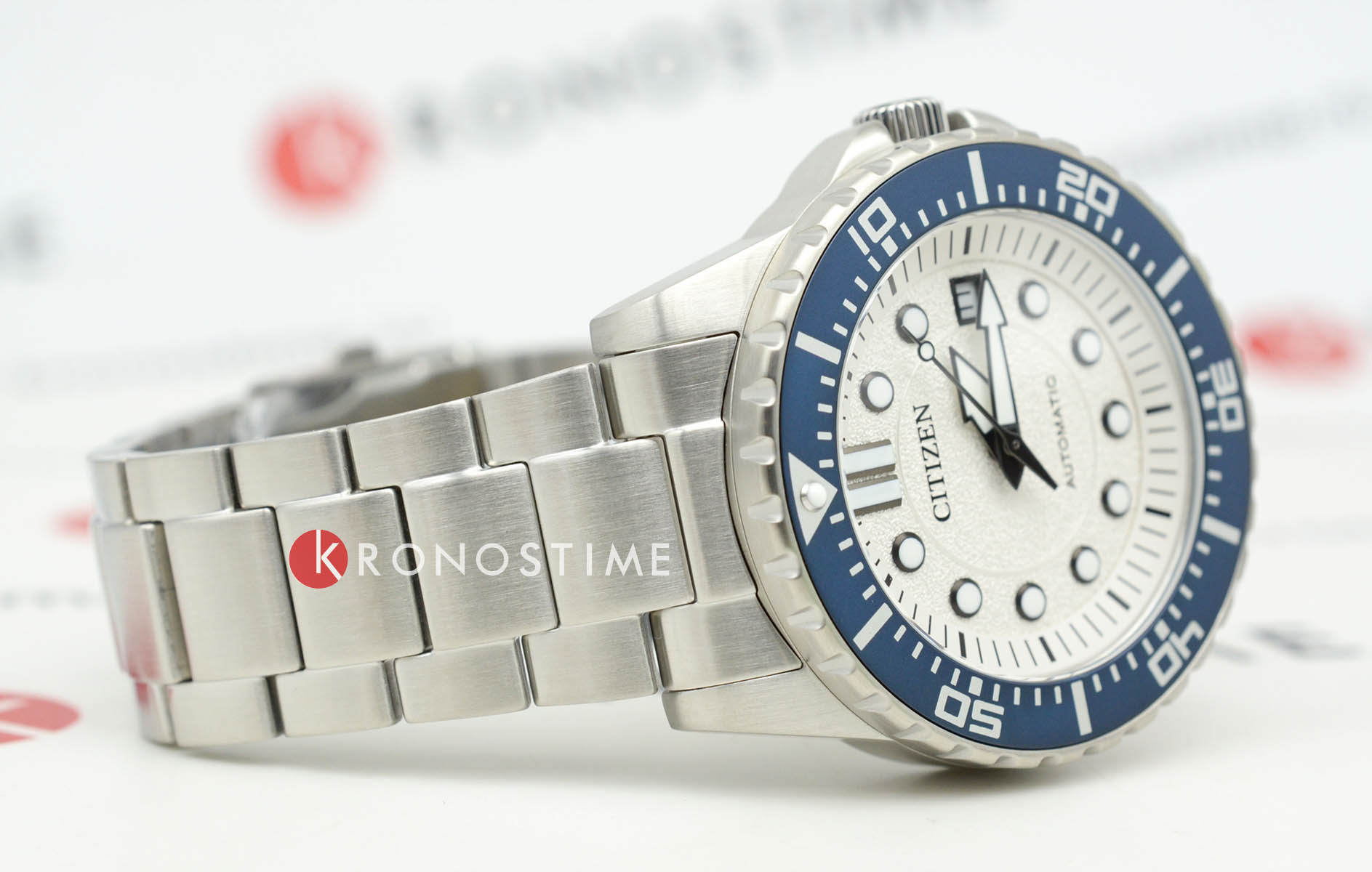 Citizen Citizen Automatic NJ0171-81A мужские часы белый циферблат на запястье