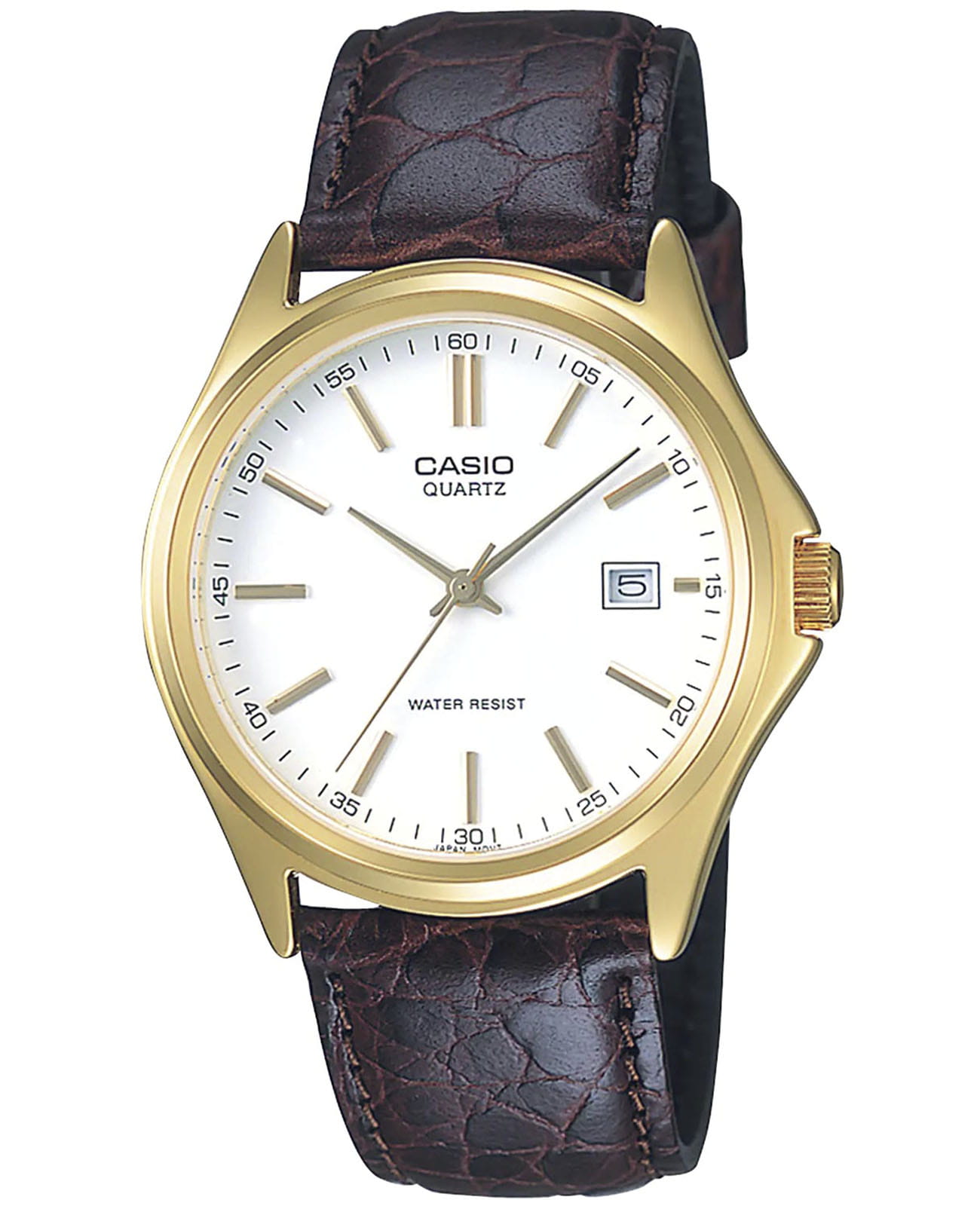 Casio Casio Collection MTP-1183Q-7ADF (MTP-1183Q-7A)  MTP-1183Q-7A кварцевые мужские часы белый циферблат, браслет кожаный — вид спереди
