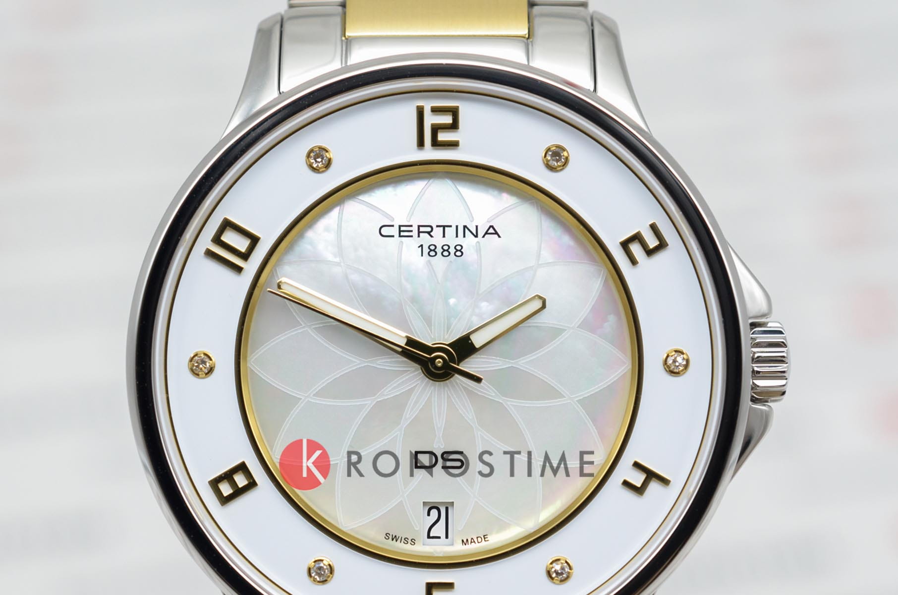 Certina Certina DS-6 Lady C039.251.12.116.00,  швейцария женские часы на браслете нержавеющая сталь с pvd-покрытием боковой вид