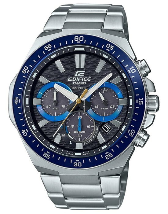 Casio Casio Edifice EFS-S600D-1A2V EFS EFS-S600D-1A2VUEF кварцевые мужские часы синий циферблат, браслет нержавеющая сталь — вид спереди
