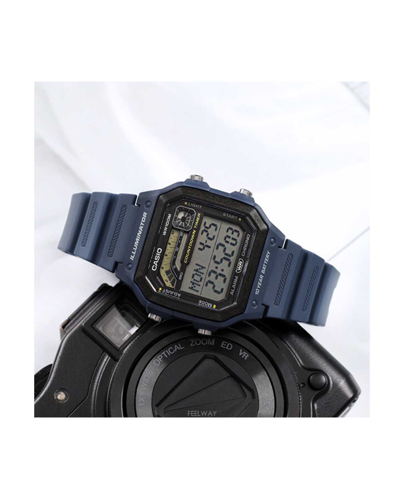 Casio Casio Collection WS-1600H-2AVDF (WS-1600H-2A) мужские часы  циферблат на запястье