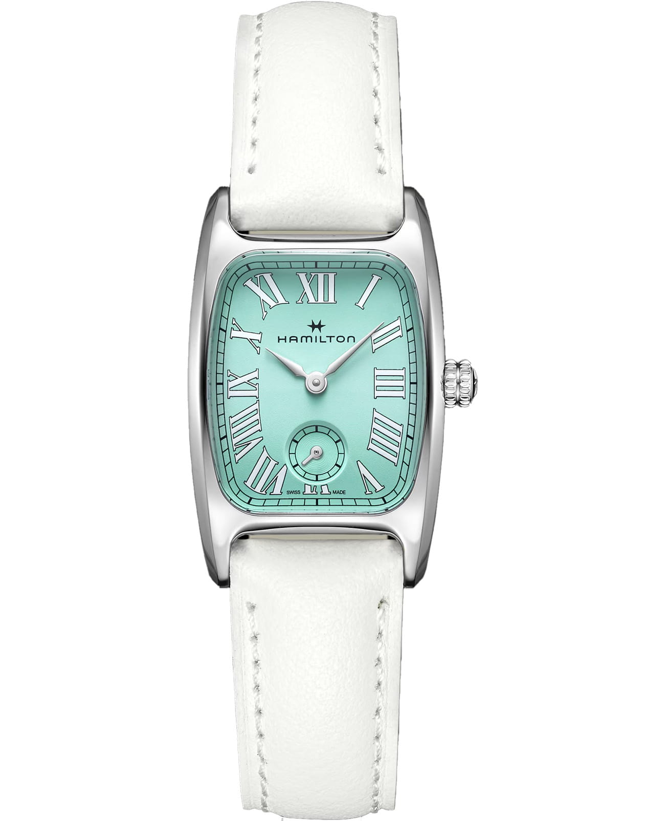 Hamilton Hamilton American Classic Boulton Small Second Quartz H13321861  H13321861 кварцевые женские часы бирюзовый циферблат, браслет кожаный — вид спереди