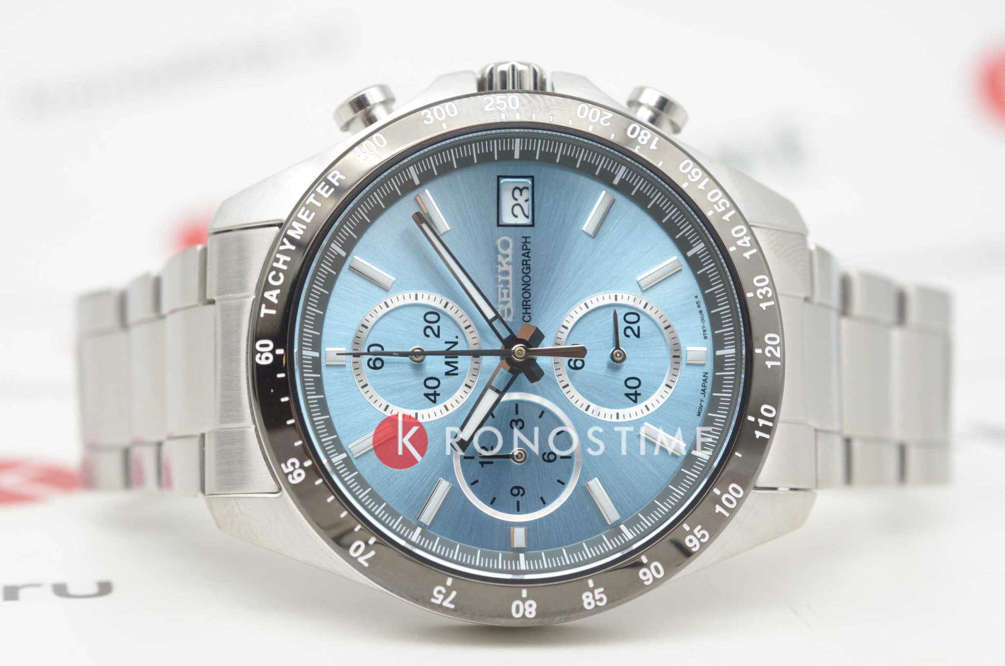 Seiko Seiko Spirit Chronograph SBTR029, discover more япония мужские часы на браслете нержавеющая сталь боковой вид