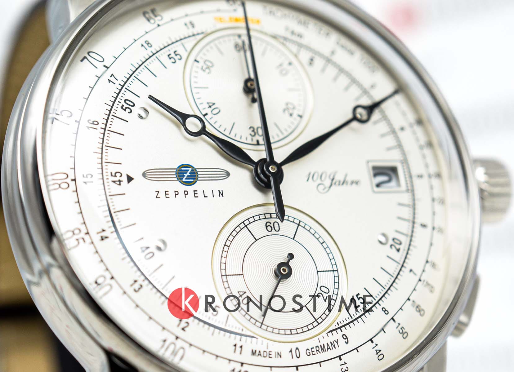 Zeppelin Zeppelin 100 Years Zeppelin 86701 кварцевые мужские часы часы крупный план бежевый циферблата