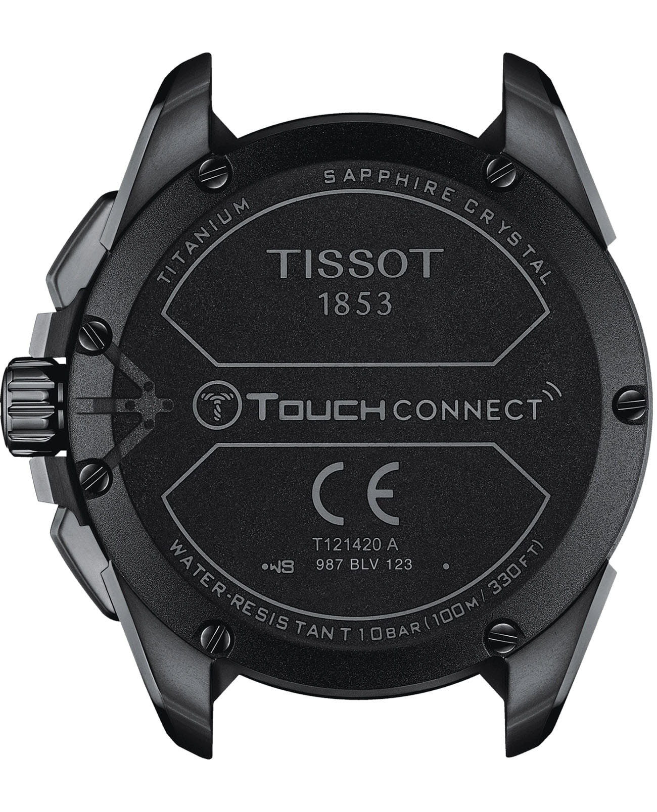 Tissot Tissot T-Touch Connect Solar T121.420.47.051.04, t-sport швейцария мужские часы на браслете каучук боковой вид