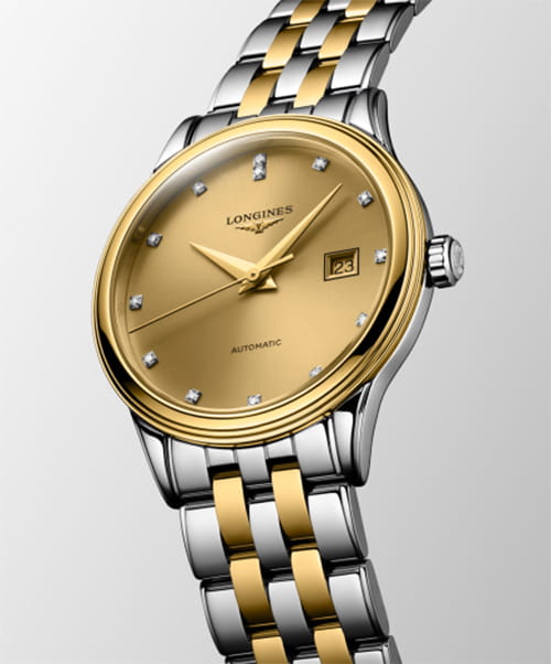 Longines Longines Flagship L4.374.3.38.7, flagship швейцария женские часы на браслете сталь c pvd покрытием боковой вид