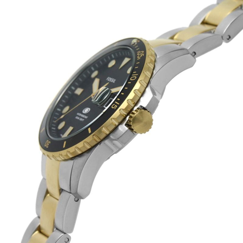 Fossil Fossil Blue FS5951,  сша мужские часы на браслете сталь с ip покрытием боковой вид