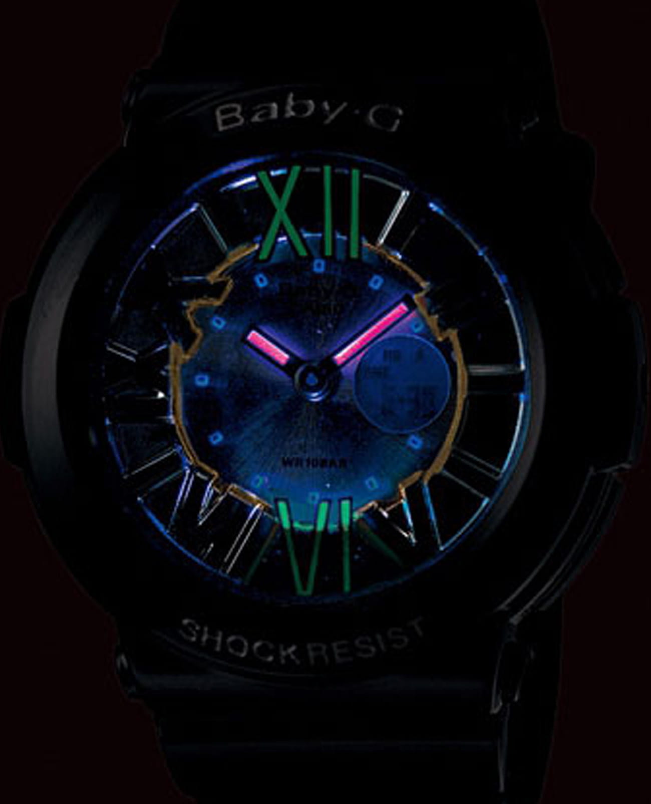 Casio Casio Baby-G BGA-160-1BDR кварцевые женские часы часы крупный план золотой циферблата