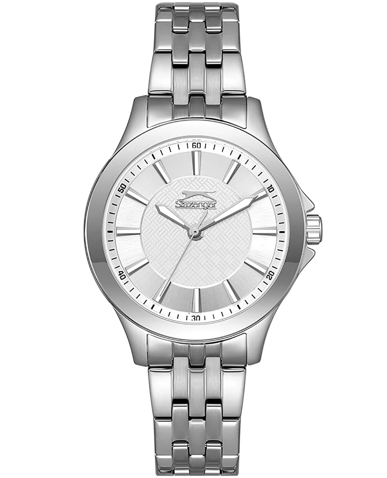 Slazenger Slazenger SL.09.2349.3.01  SL.09.2349.3.01 кварцевые женские часы серебристый циферблат, браслет суперметалл — вид спереди
