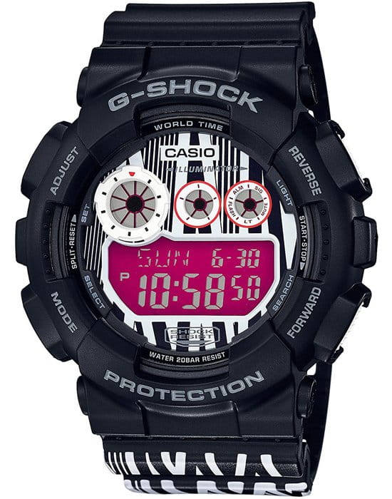 Casio Casio G-Shock GD-120LM-1A  GD-120LM-1A электронные мужские часы черный циферблат, браслет  — вид спереди