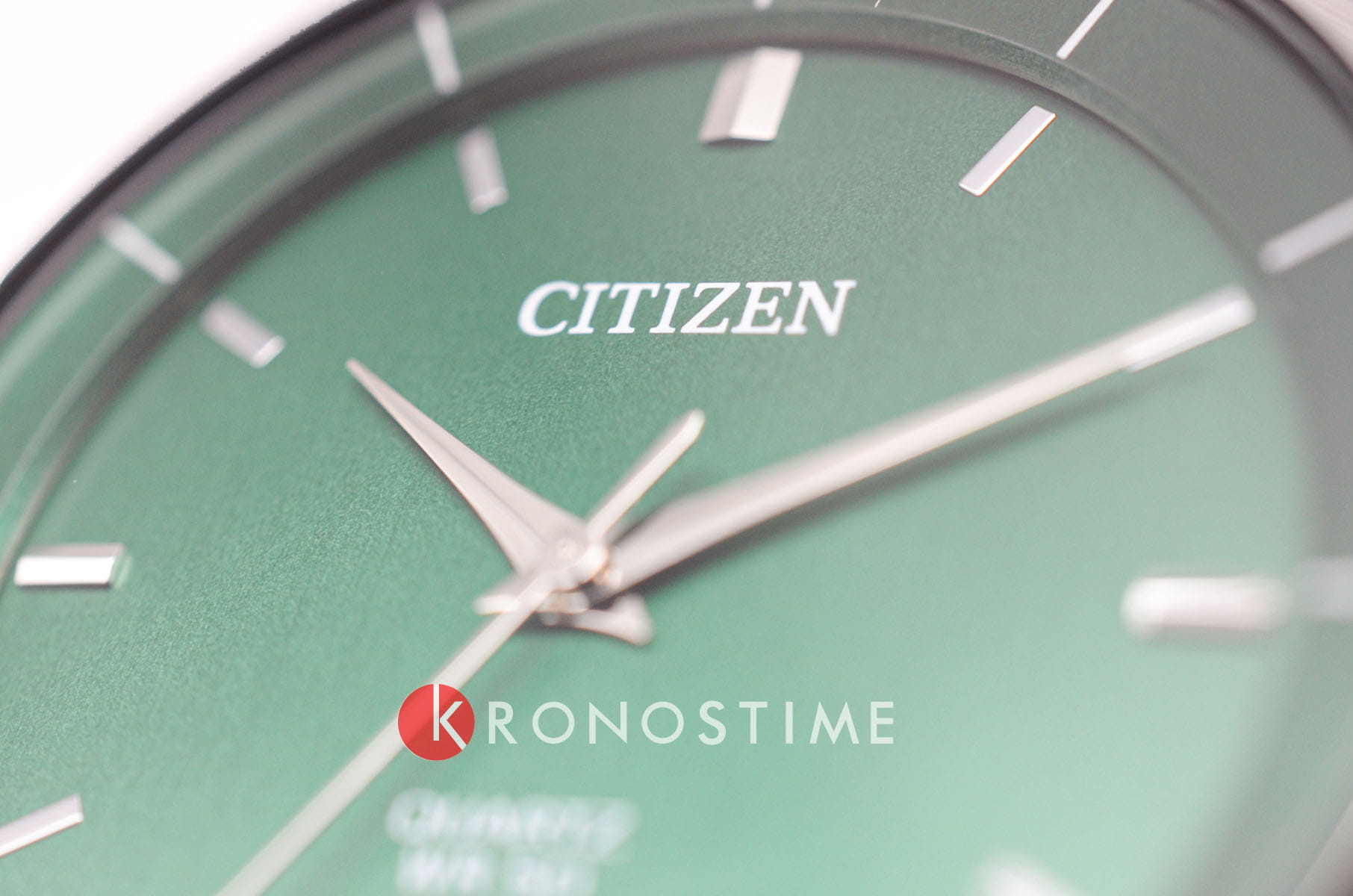 Citizen Citizen Basic BI5120-51X кварцевые мужские часы часы крупный план зеленый циферблата