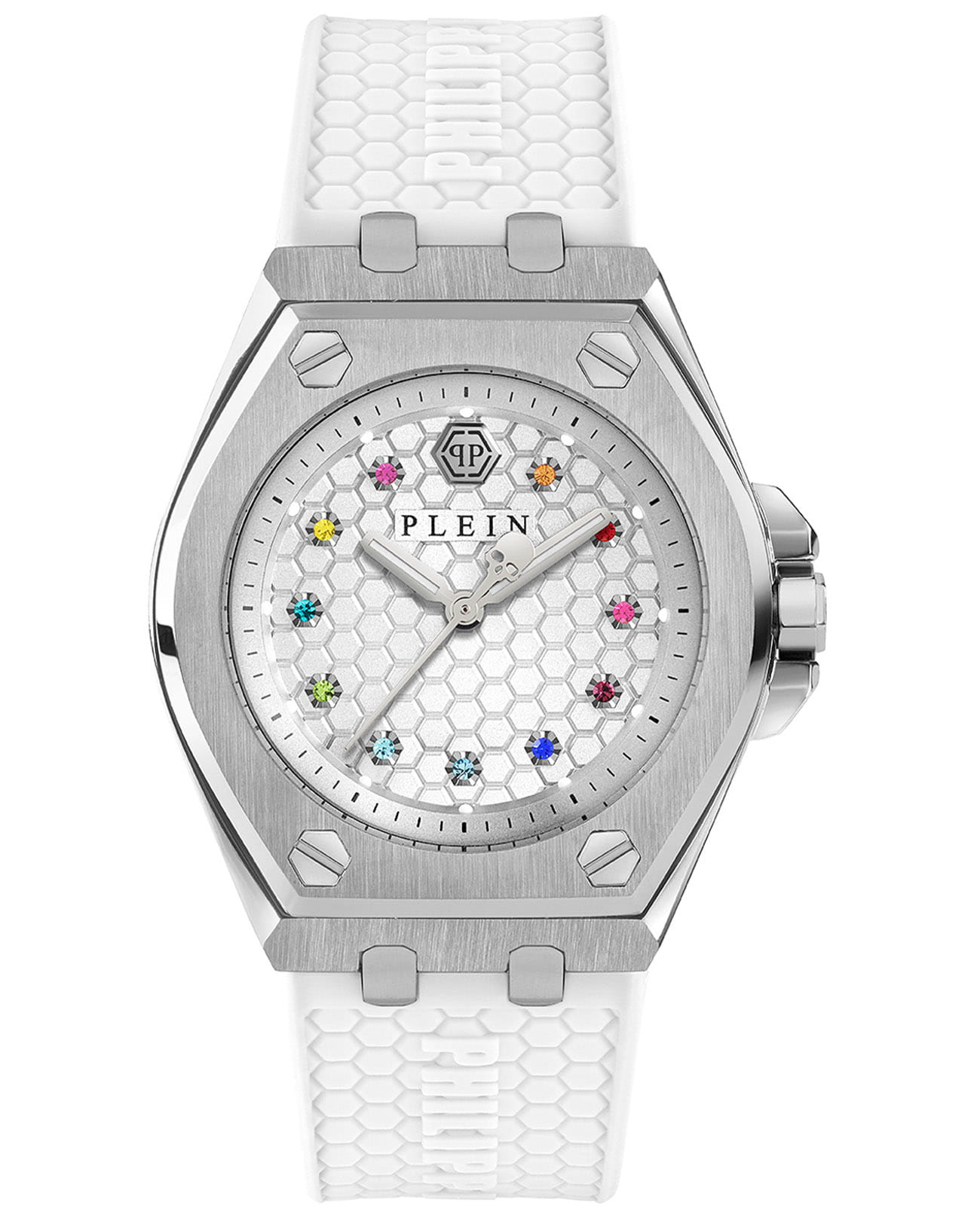 Philipp Plein Philipp Plein Extreme Lady PWJAA0122  PWJAA0122 кварцевые женские часы белый циферблат, браслет силикон — вид спереди