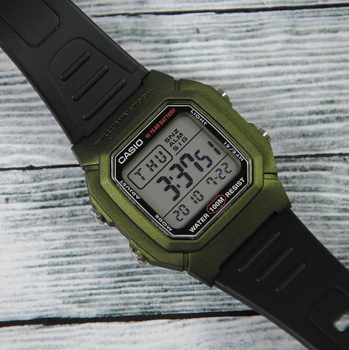 Casio Casio Collection W-800HM-3A, illuminator япония мужские часы на браслете пластик боковой вид