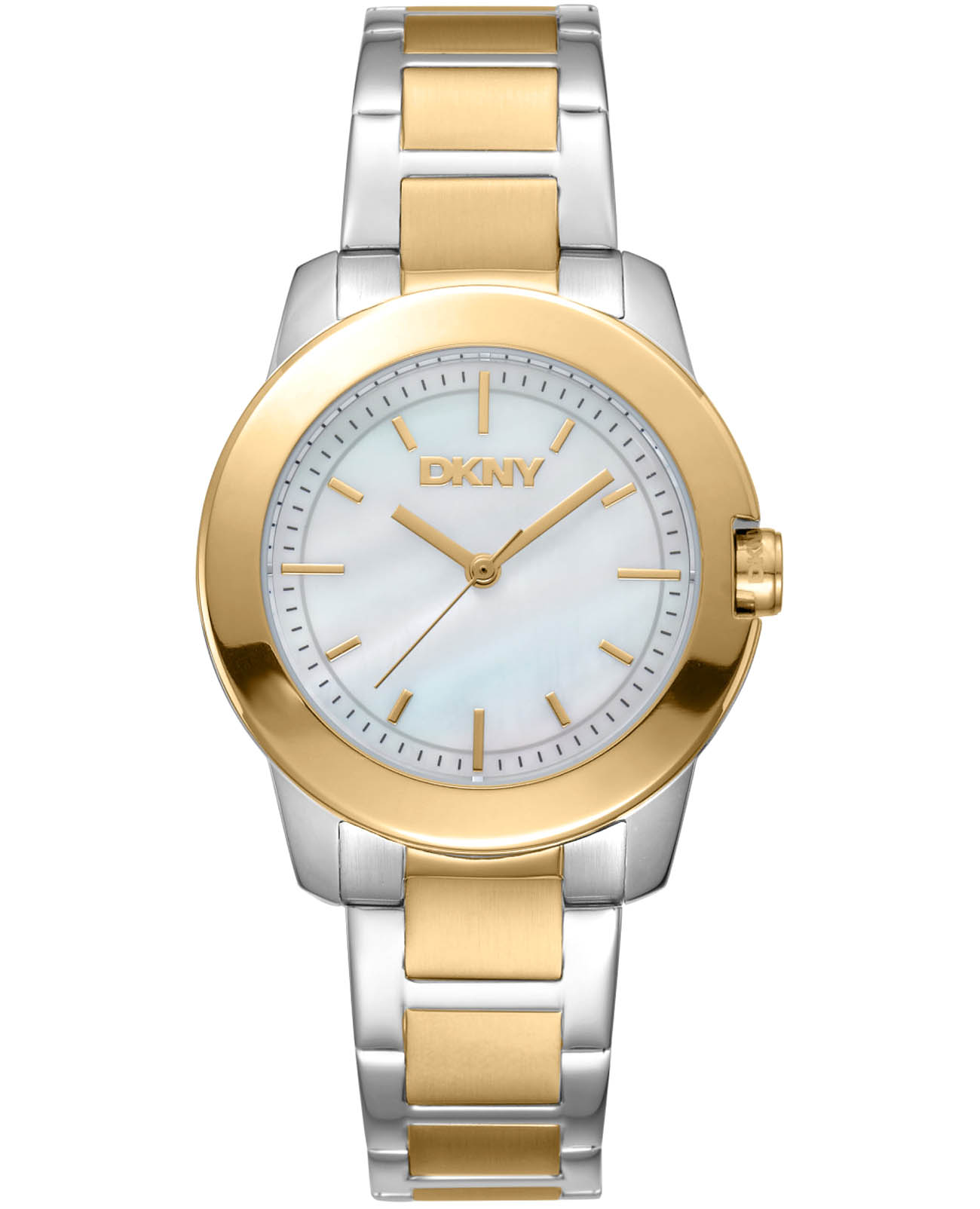 DKNY DKNY Park Ave Midi DK1L020M0065  DK1L020M0065 кварцевые женские часы перламутровый циферблат, браслет нержавеющая сталь с ip-покрытием — вид спереди
