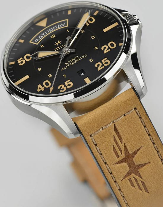 Оригинальные часы Hamilton Hamilton Khaki Aviation Pilot Day Date Auto H64645531 механические калибр механизма h-40 общий вид