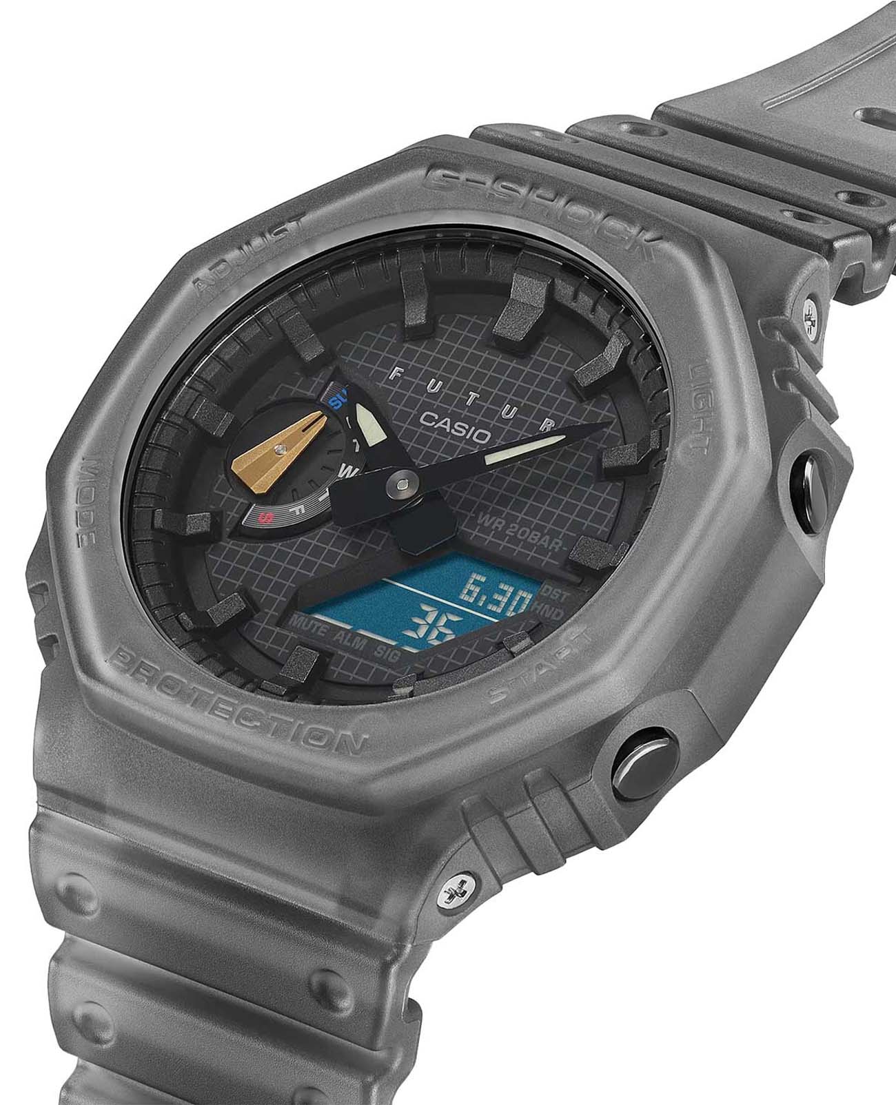 Casio Casio G-Shock GA-2100FT-8A, g-shock япония мужские часы на браслете пластик боковой вид