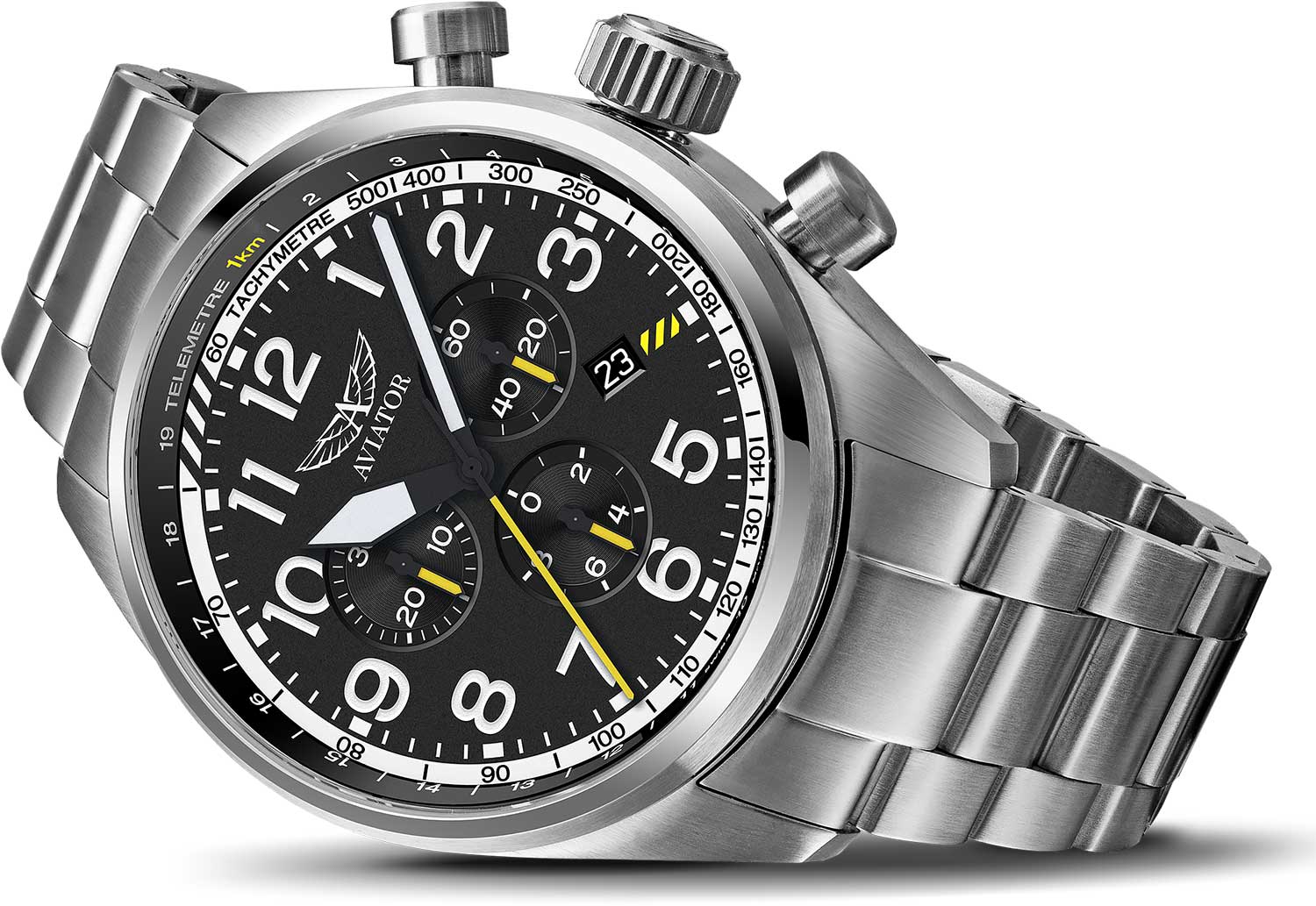 Aviator Aviator Airacobra V.2.25.0.169.5, airacobra швейцария мужские часы на браслете нержавеющая сталь боковой вид