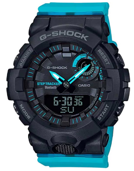 Casio Casio G-Shock GMA-B800SC-1A2  GMA-B800SC-1A2 электронные мужские часы черный циферблат, браслет пластик — вид спереди