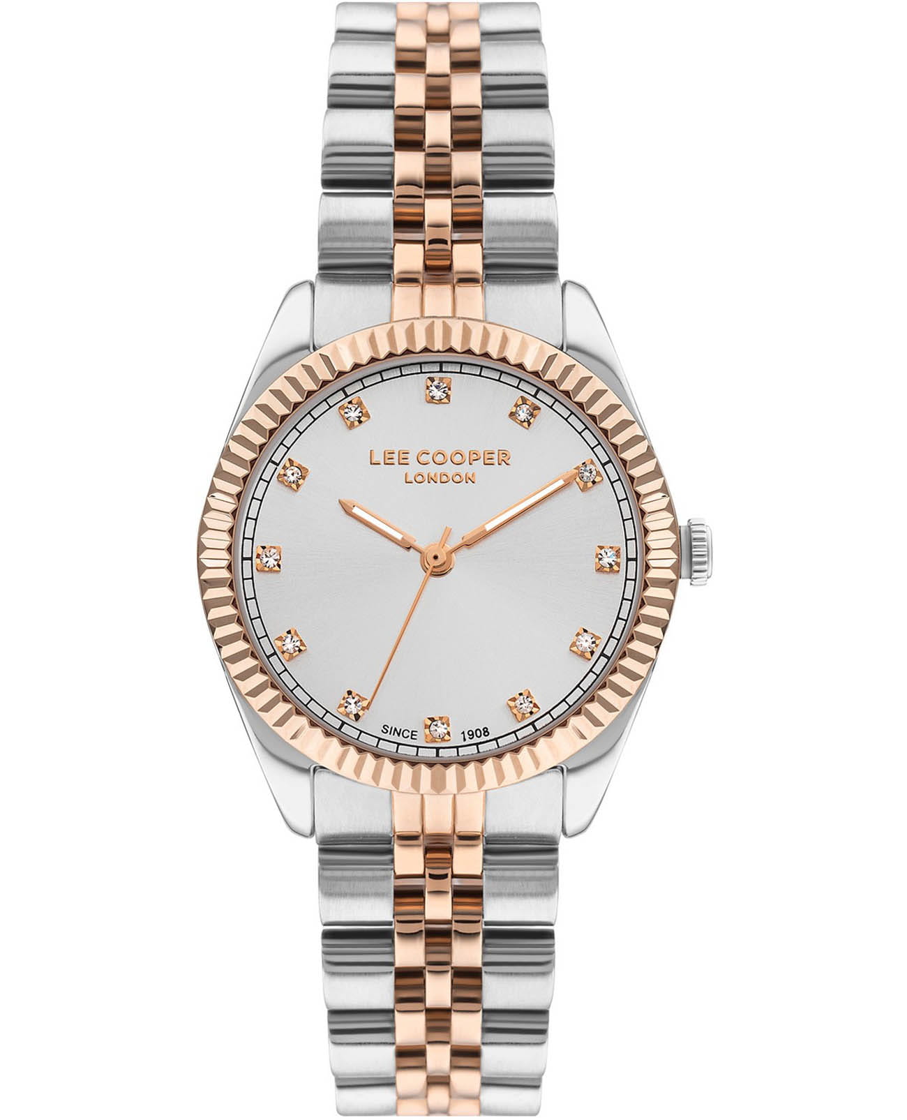 Lee Cooper Lee Cooper LC07681.530  LC07681.530 кварцевые женские часы серебристый циферблат, браслет нержавеющая сталь с ip-покрытием — вид спереди