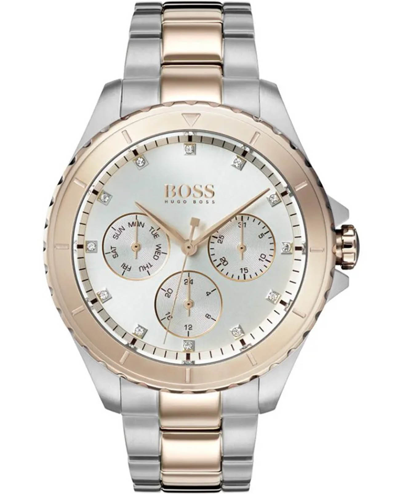 Hugo Boss Hugo Boss Premiere HB1502446  HB1502446 кварцевые женские часы серебристый циферблат, браслет нержавеющая сталь с ip-покрытием — вид спереди