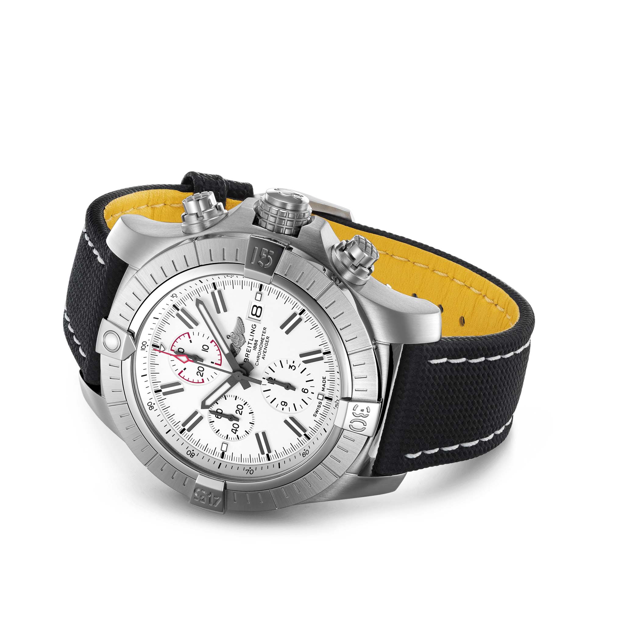 Breitling Breitling Super Avenger Chronograph 48 A133751A1A1X1, avenger швейцария мужские часы на браслете кожаный боковой вид