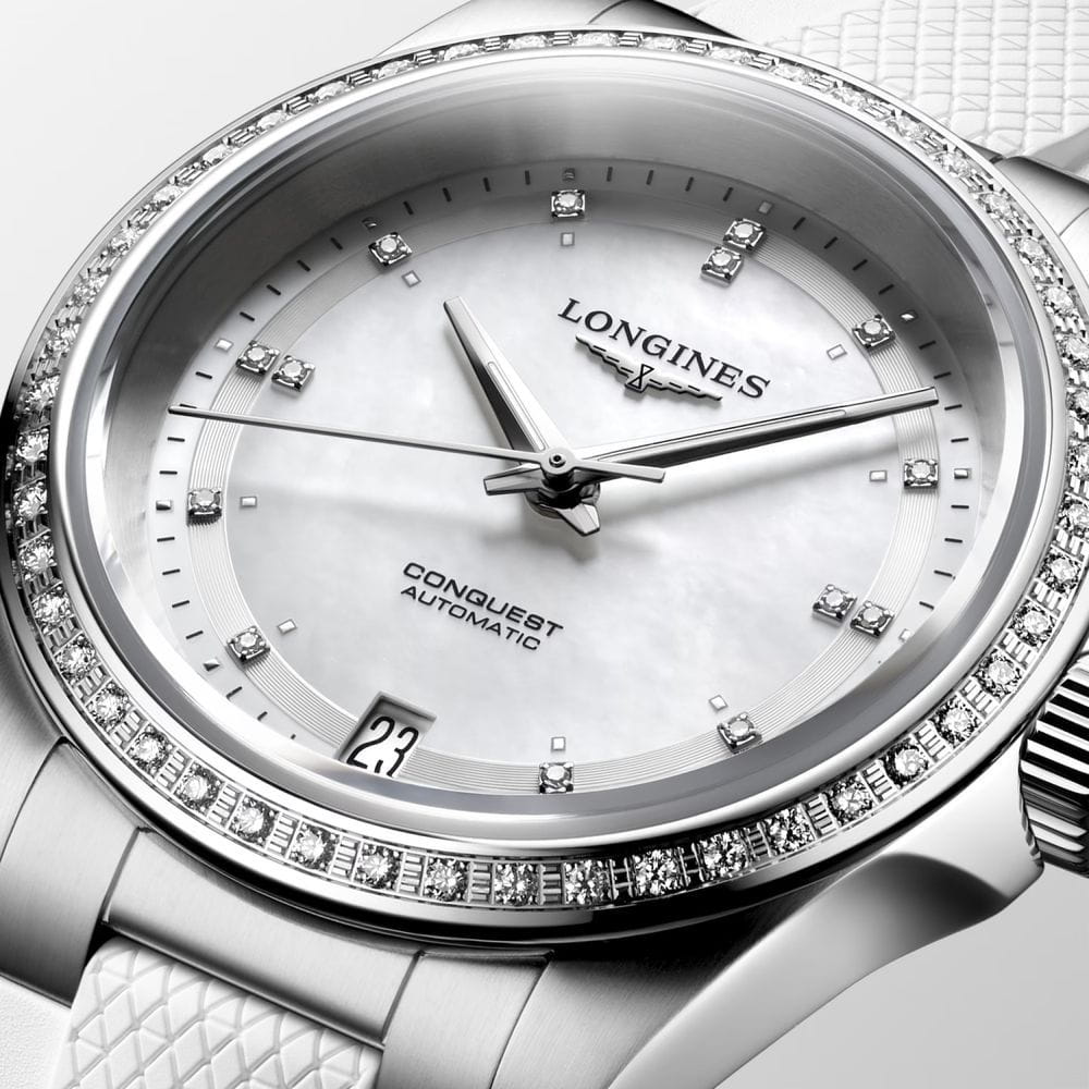 Оригинальные часы Longines Longines Conquest L3.430.0.87.9 механические калибр механизма l888 общий вид