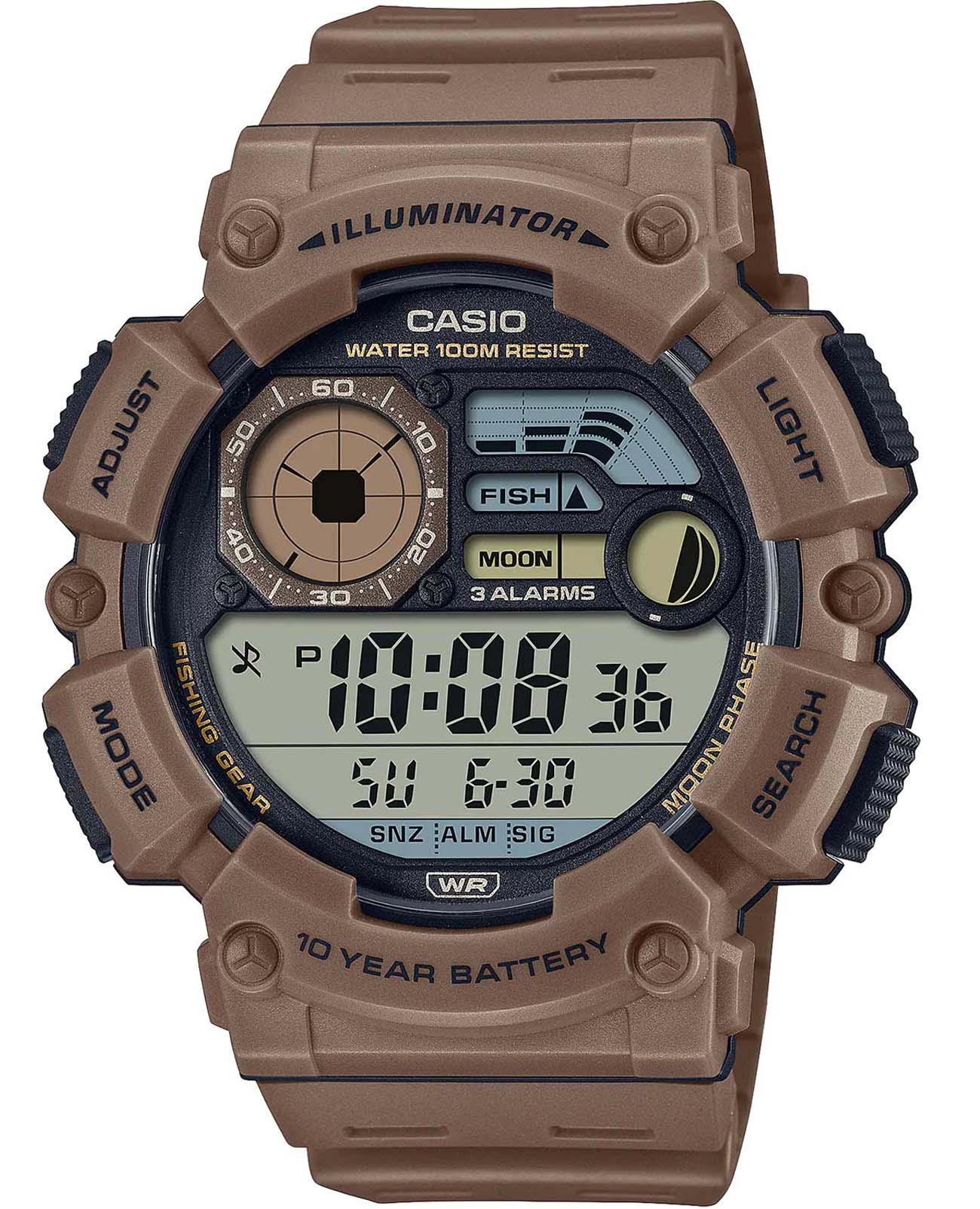 Casio Casio Collection WS-1500H-5A  WS-1500H-5A кварцевые мужские часы  циферблат, браслет пластик — вид спереди