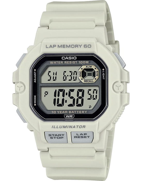 Casio Casio Collection WS-1400H-8A  WS-1400H-8A кварцевые мужские часы серый циферблат, браслет пластик — вид спереди