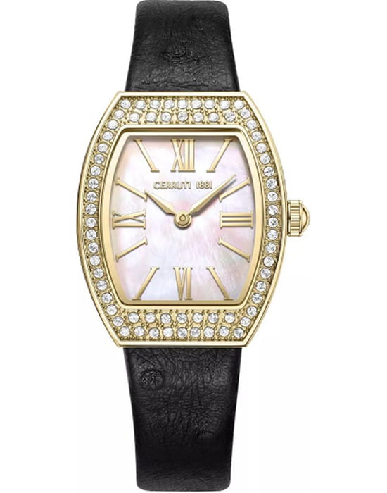 Cerruti 1881 Cerruti 1881 Calliano CIWLA0043403  CIWLA0043403 кварцевые женские часы белый циферблат, браслет кожаный — вид спереди
